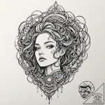Cyberpunk, artistic tattoo sketch, vibrant co… – tattoo sketch (№1751957265_0, 08.07.2025 06:47) — tattoovalue.net