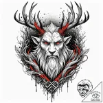 A slavic leshy (forest spirit), tattoo drawin… – tattoo sketch (№1751957603_0, 08.07.2025 06:53) — tattoovalue.net