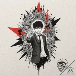 A watercolor tattoo of mob from mob psycho 10… – tattoo sketch (№1751958026_0, 08.07.2025 07:00) — tattoovalue.net