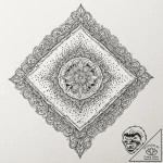 Flag, concept art for tattoo, dotwork shading… – tattoo sketch (№1751958195_0, 08.07.2025 07:03) — tattoovalue.net