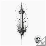 A space elevator, concept art for tattoo, dyn… – tattoo sketch (№1751958363_0, 08.07.2025 07:06) — tattoovalue.net