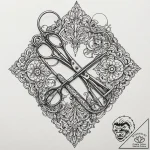 Scissors, concept art for tattoo, ornamental… – tattoo sketch (№1751958615_0, 08.07.2025 07:10) — tattoovalue.net