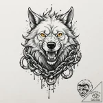 Fenrir breaking his chains, artistic tattoo s… – tattoo sketch (№1751959035_0, 08.07.2025 07:17) — tattoovalue.net