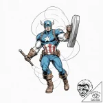 A neo-traditional tattoo of captain america l… – tattoo sketch (№1751959455_0, 08.07.2025 07:24) — tattoovalue.net