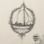 A neo-traditional tattoo of the serenity ship… – tattoo sketch (№1751959540_0, 08.07.2025 07:25) — tattoovalue.net