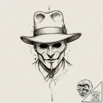 A sketch of rorschach, with his shifting inkb… – tattoo sketch (№1751959855_0, 08.07.2025 07:30) — tattoovalue.net