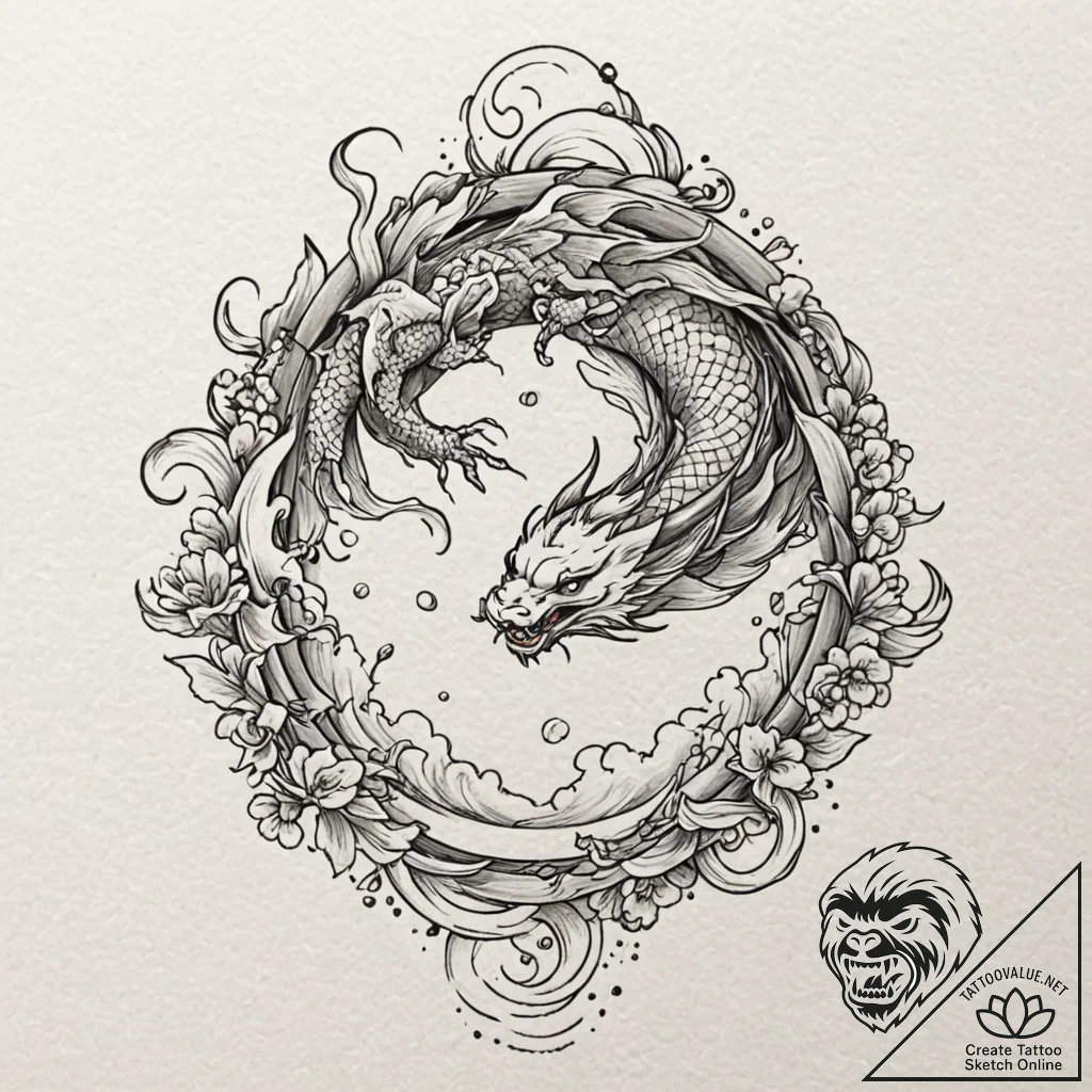 A watercolor sketch of a magical portal, swir... - tattoo sketch (№1751959931_0, 08.07.2025 07:32) — tattoovalue.net