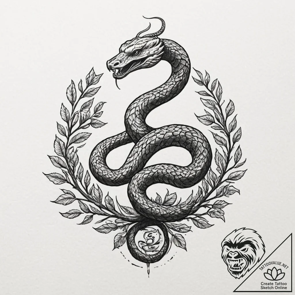 A minimalist tattoo of the cobra kai snake lo... - tattoo sketch (№1751960425_0, 08.07.2025 07:40) — tattoovalue.net