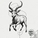 Capricorn, concept art for tattoo, minimalist… – tattoo sketch (№1751960930_0, 08.07.2025 07:48) — tattoovalue.net