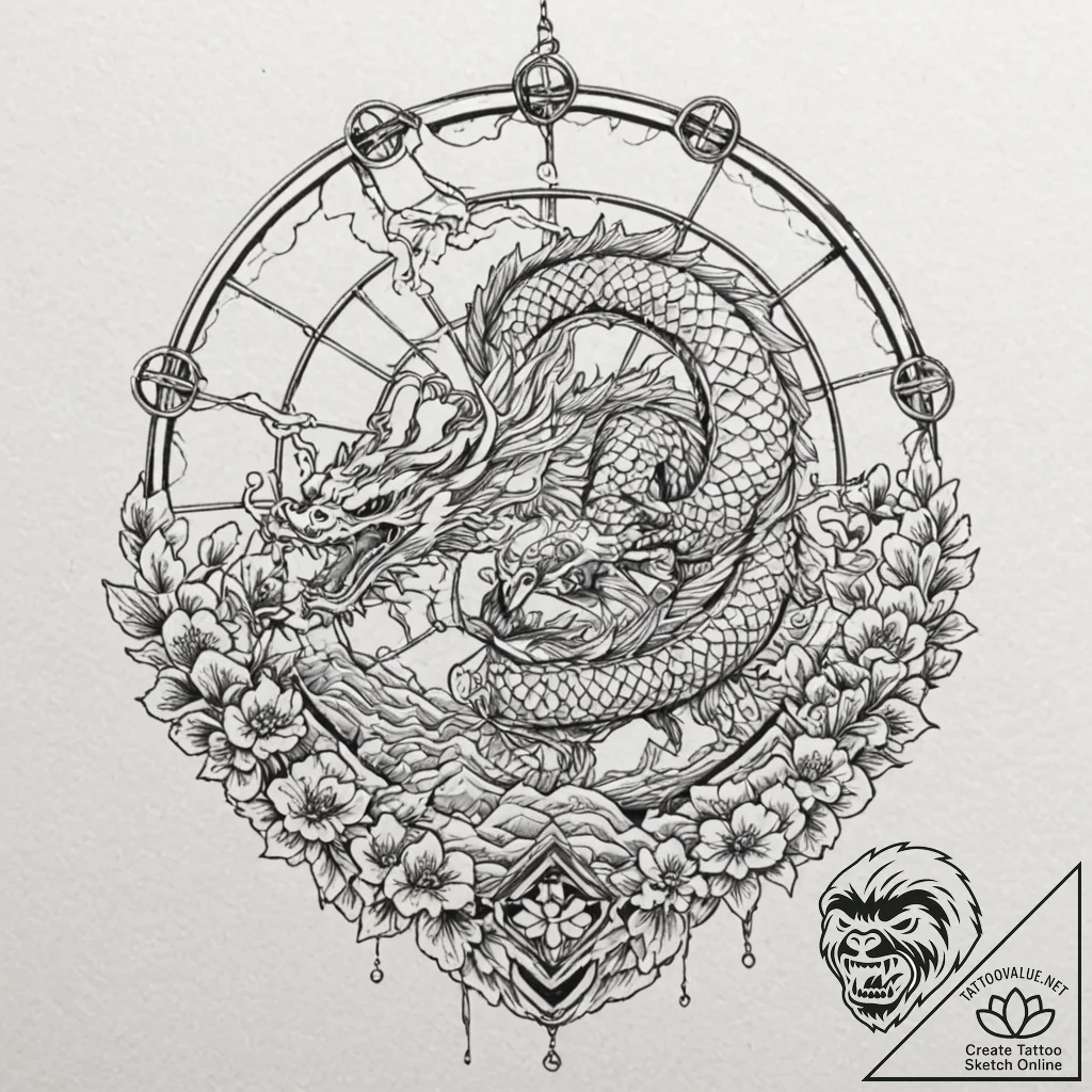Ferris wheel, concept art for tattoo, highly... - tattoo sketch (№1751961014_0, 08.07.2025 07:50) — tattoovalue.net