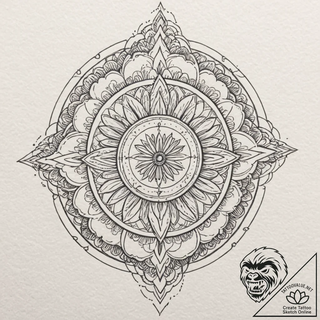 Clock, concept art for tattoo, minimalist app... - tattoo sketch (№1751961182_0, 08.07.2025 07:53) — tattoovalue.net