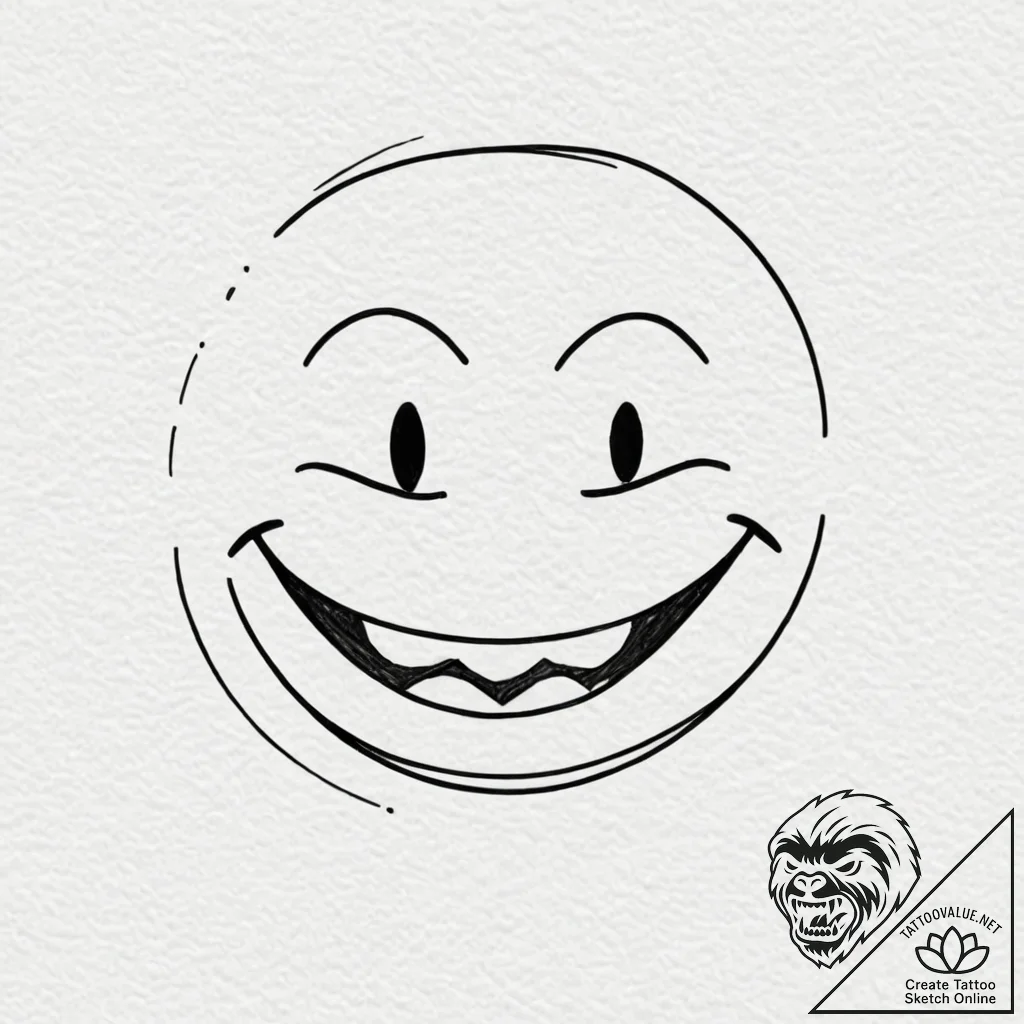 A watercolor sketch of the creepy "smile" fro... - tattoo sketch (№1751961350_0, 08.07.2025 07:55) — tattoovalue.net