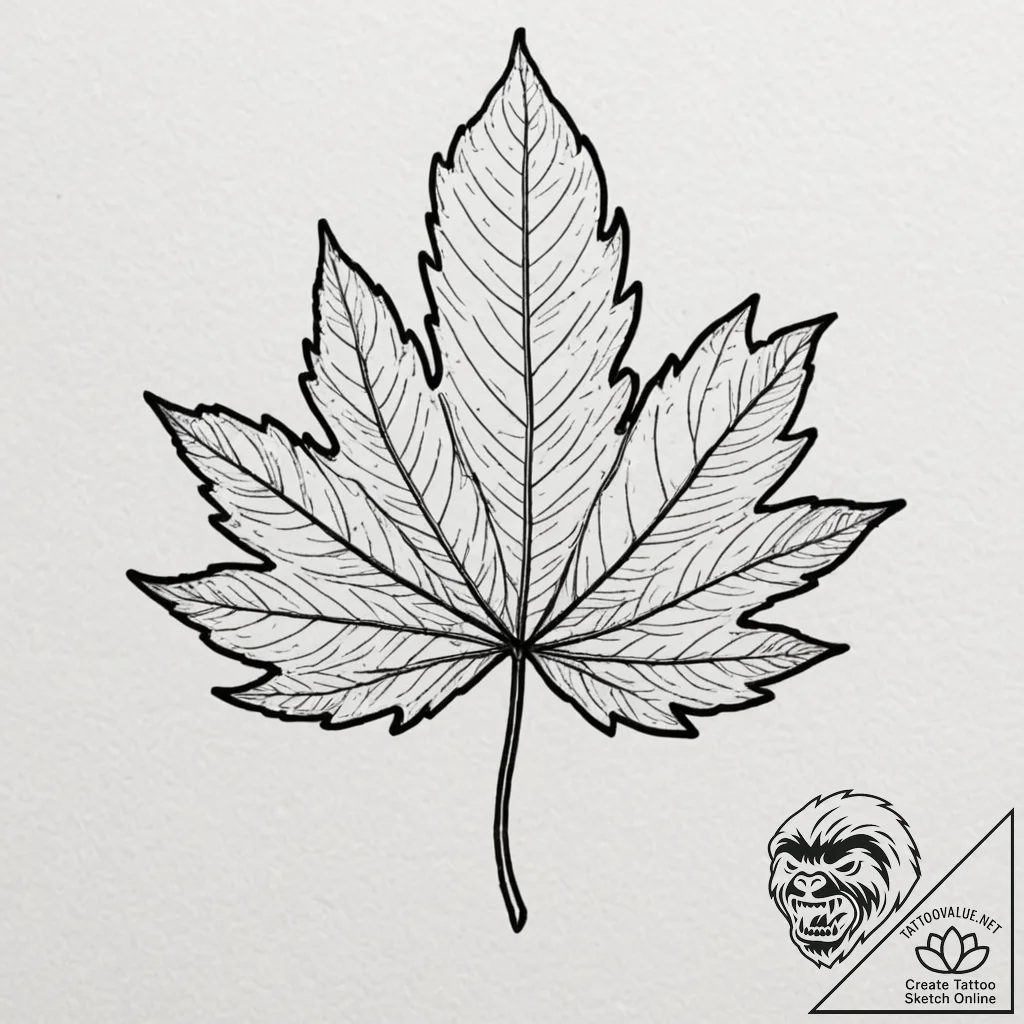 Leaf, tattoo flash sheet design, vibrant colo... - tattoo sketch (№1751961855_0, 08.07.2025 08:04) — tattoovalue.net