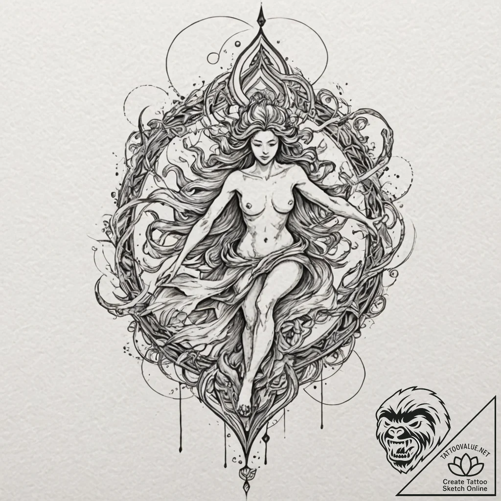 Mythology, folklore & fantasy, concept art fo... - tattoo sketch (№1751962024_0, 08.07.2025 08:07) — tattoovalue.net