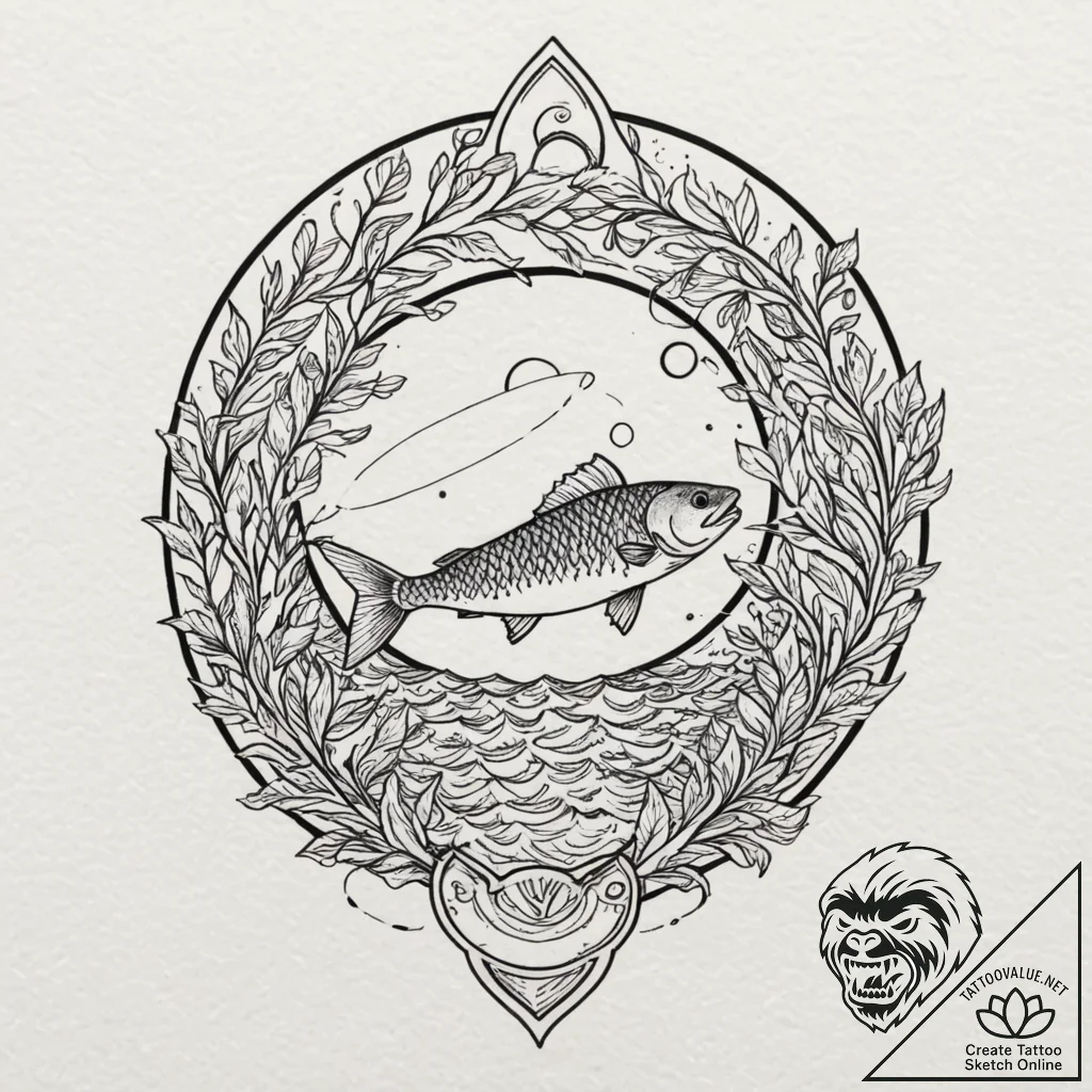 A watercolor tattoo of the sea from ponyo, wi... - tattoo sketch (№1751962697_0, 08.07.2025 08:18) — tattoovalue.net