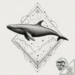 A whale silhouette filled with a starry sky,… – tattoo sketch (№1751963033_0, 08.07.2025 08:23) — tattoovalue.net