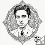 A neo-traditional portrait of a young michael… – tattoo sketch (№1751963202_0, 08.07.2025 08:26) — tattoovalue.net