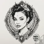 A neo-traditional portrait of ruby rhod, flam… – tattoo sketch (№1751963538_0, 08.07.2025 08:32) — tattoovalue.net