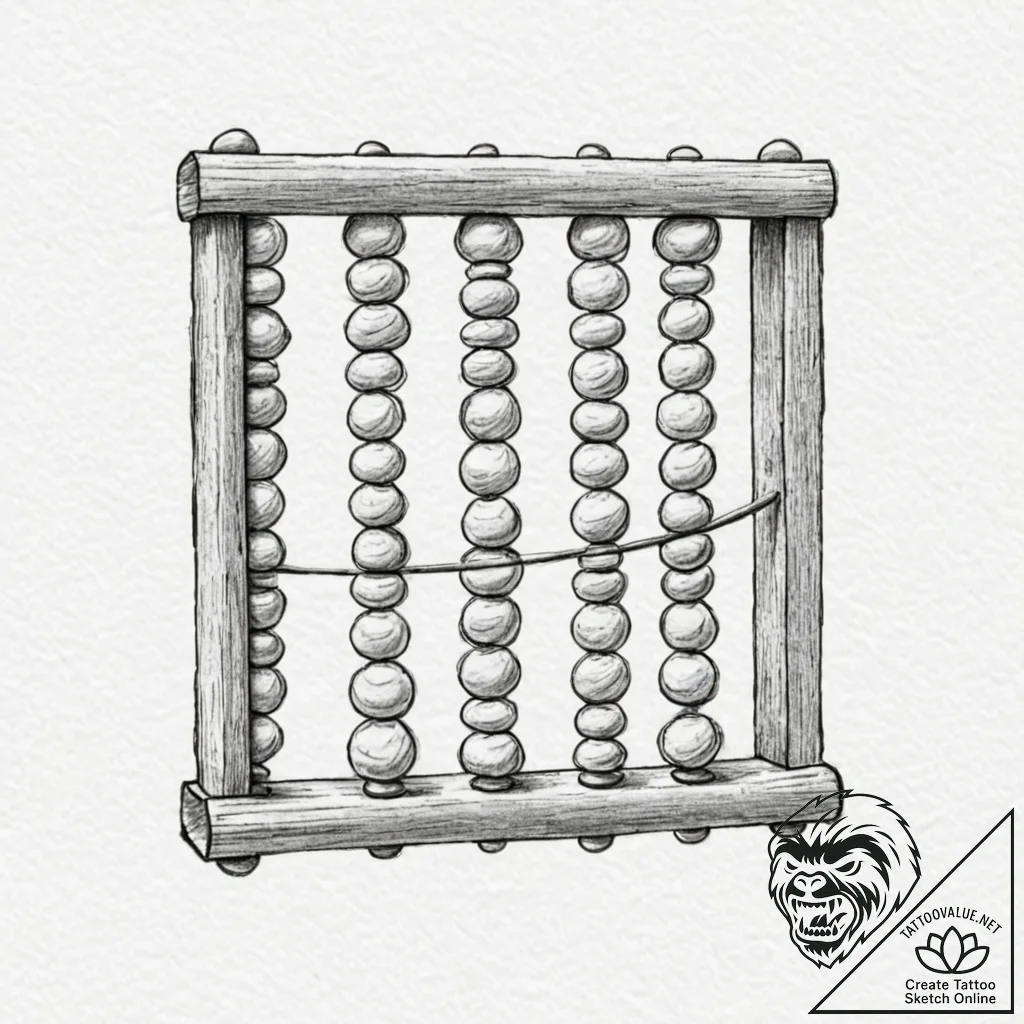 Abacus, tattoo sketch design, rough sketchy l... - tattoo sketch (№1751964042_0, 08.07.2025 08:40) — tattoovalue.net