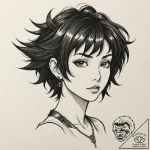 A neo-traditional portrait of faye valentine… – tattoo sketch (№1751964717_0, 08.07.2025 08:51) — tattoovalue.net