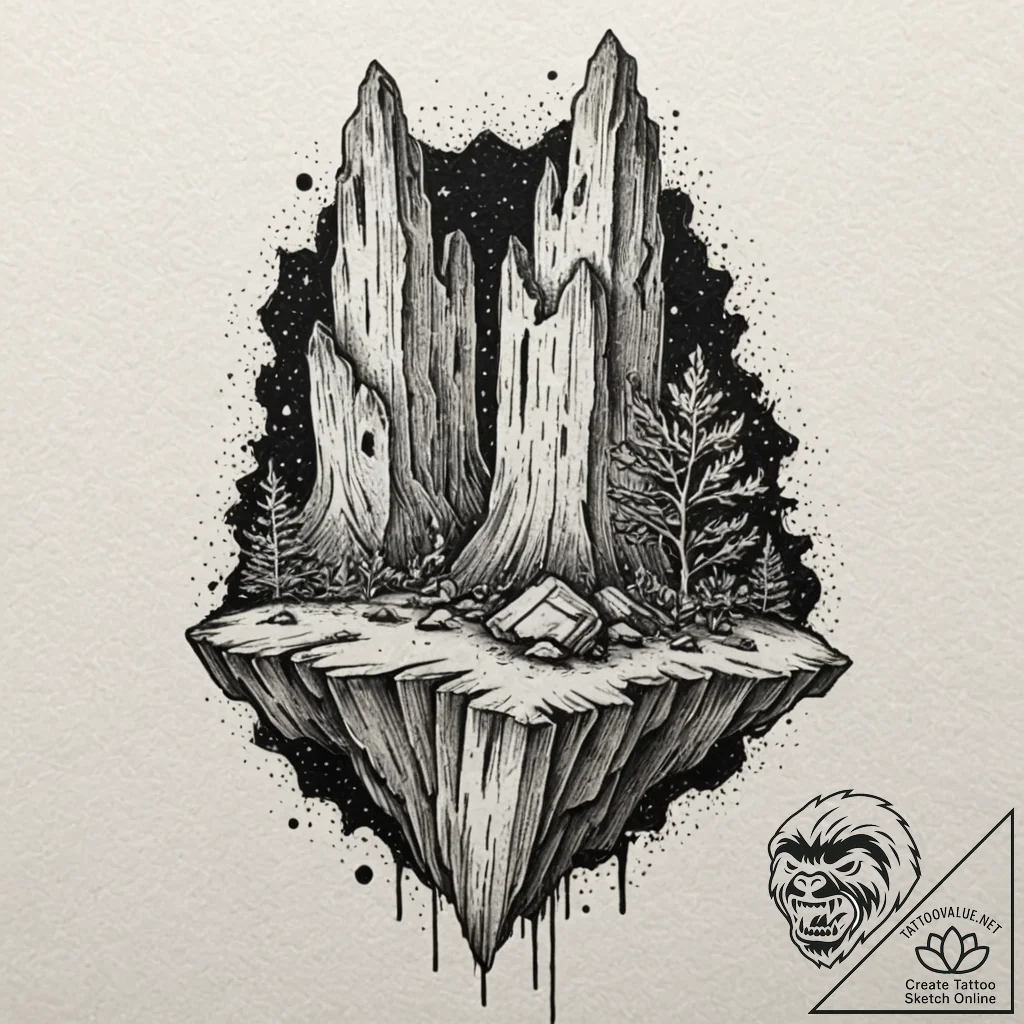 Petrified wood, artistic tattoo sketch, profe... - tattoo sketch (№1751965641_0, 08.07.2025 09:07) — tattoovalue.net
