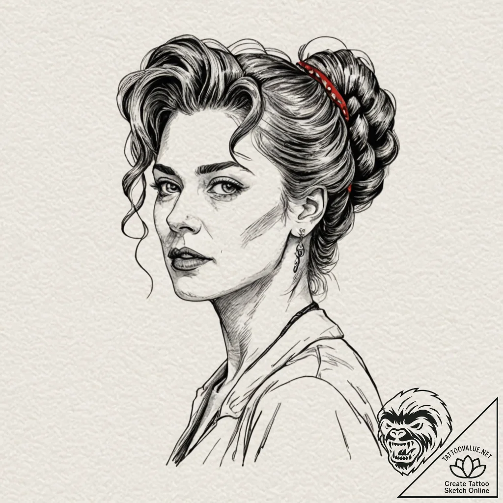 A neo-traditional portrait of marge gunderson... - tattoo sketch (№1751965811_0, 08.07.2025 09:10) — tattoovalue.net