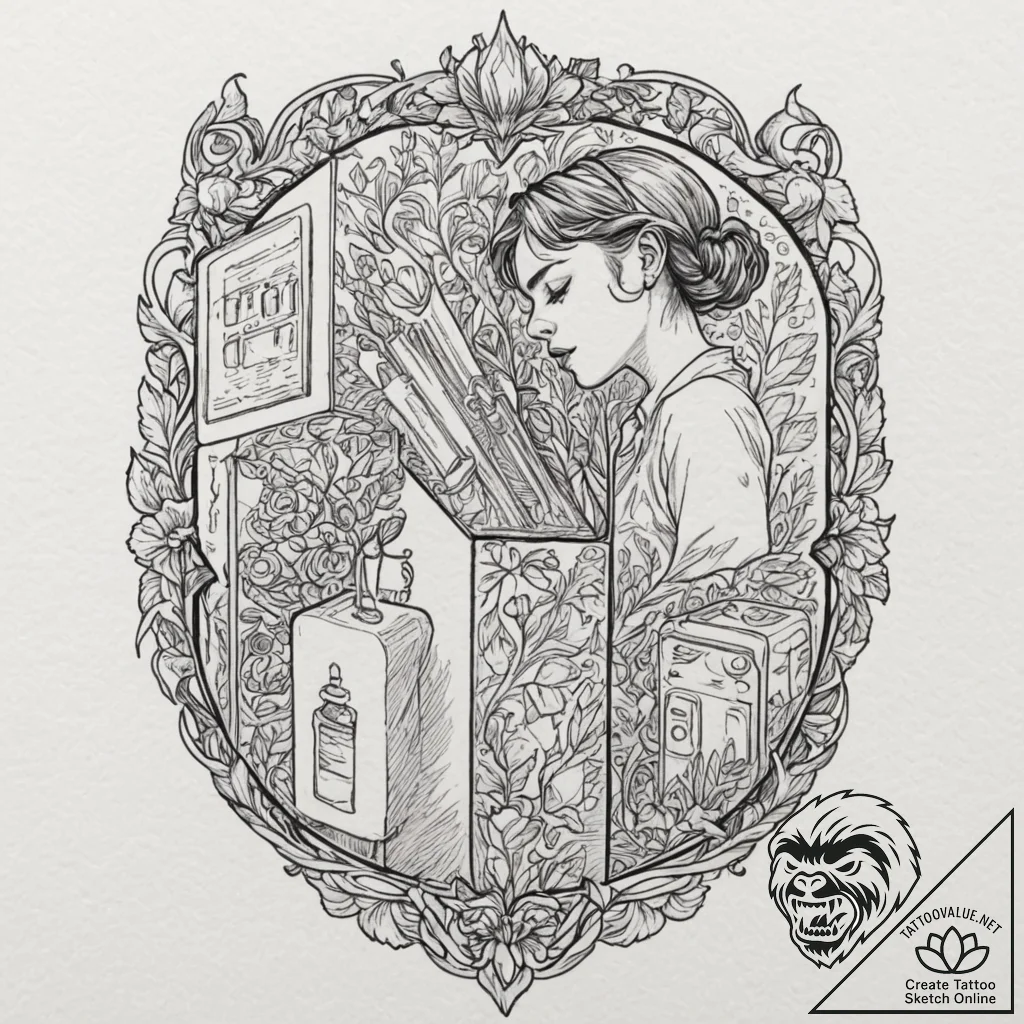 A graphic novel panel of the terrifying refri... - tattoo sketch (№1751965895_0, 08.07.2025 09:11) — tattoovalue.net