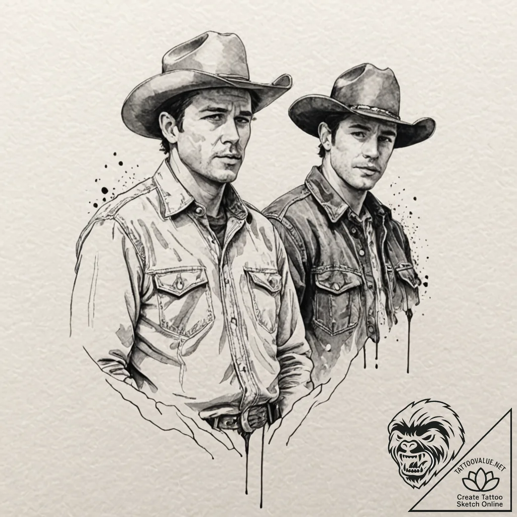 A neo-traditional portrait of the main charac... - tattoo sketch (№1751966315_0, 08.07.2025 09:18) — tattoovalue.net