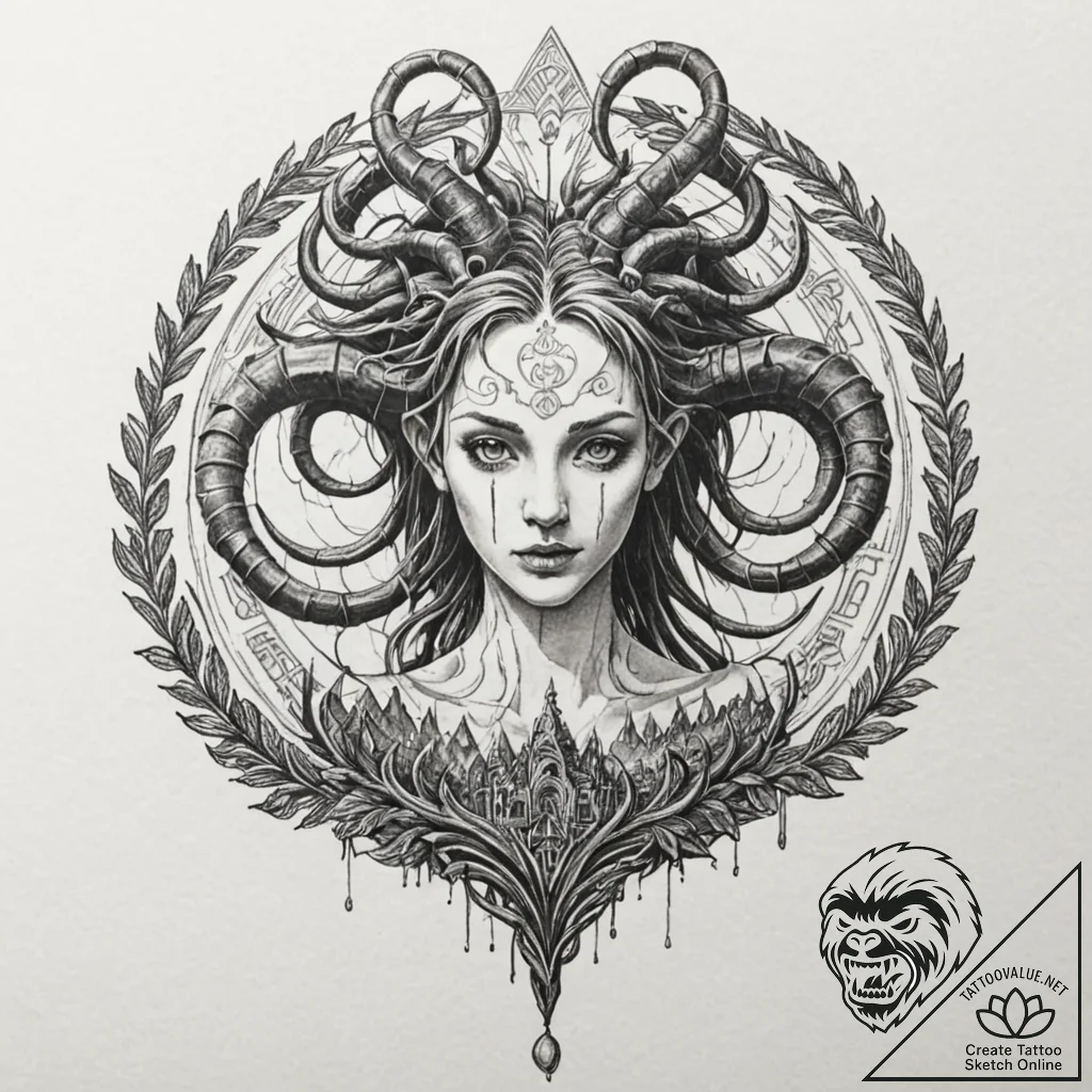 A linework design of the labyrinth from pan's... - tattoo sketch (№1751966767_0, 08.07.2025 09:26) — tattoovalue.net