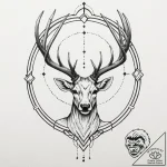 A trash polka sketch of the “antler queen” fr… – tattoo sketch (№1751967522_0, 08.07.2025 09:38) — tattoovalue.net