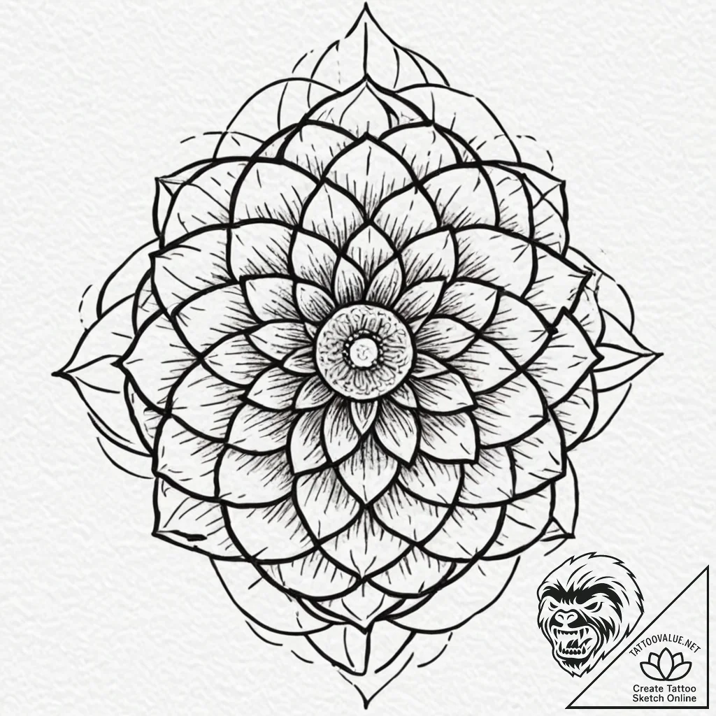 Flower of life, tattoo drawing outline, clear... - tattoo sketch (№1751968114_0, 08.07.2025 09:48) — tattoovalue.net