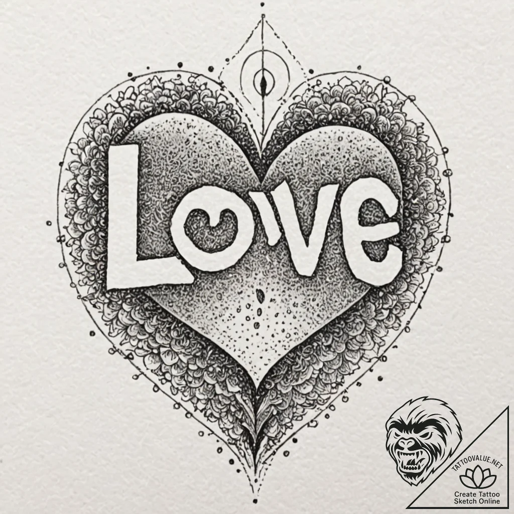 Audio waveform of a specific word (e.g., "lov... - tattoo sketch (№1751969040_0, 08.07.2025 10:04) — tattoovalue.net
