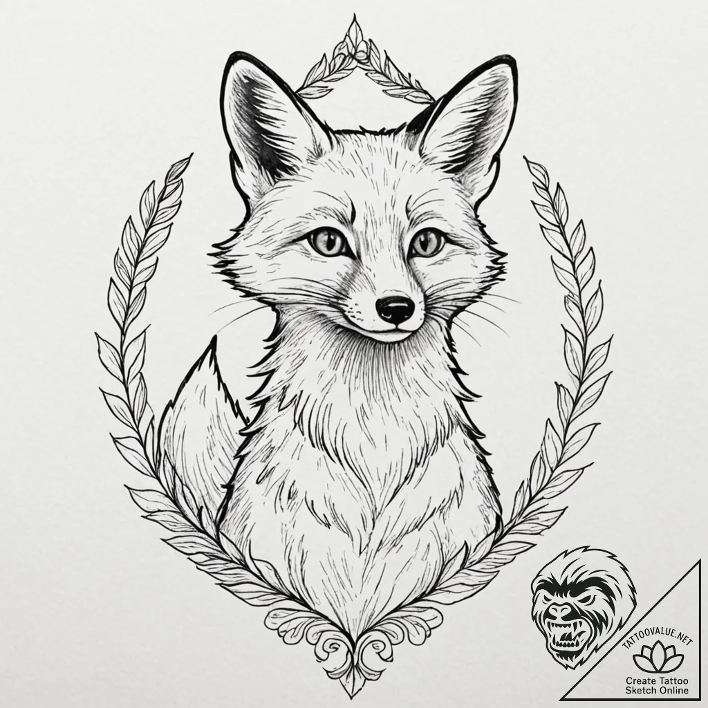 A minimalist tattoo of the fox from fantastic... - tattoo sketch (№1751969182_0, 08.07.2025 10:06) — tattoovalue.net