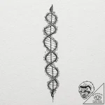 Dna helix, tattoo line art, black and white s… – tattoo sketch (№1751969334_0, 08.07.2025 10:08) — tattoovalue.net
