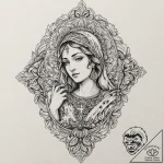 Mother of god, tattoo sketch design, highly d… – tattoo sketch (№1751969563_0, 08.07.2025 10:12) — tattoovalue.net
