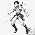 A sketch of captain levi from attack on titan… – tattoo sketch (№1751970898_0, 08.07.2025 10:34) — tattoovalue.net