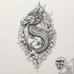A bird feather turning into an ink quill, tat… – tattoo sketch (№1751971065_0, 08.07.2025 10:37) — tattoovalue.net