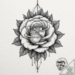 Glitchy, pixelated rose, ink illustration for… – tattoo sketch (№1751971401_0, 08.07.2025 10:43) — tattoovalue.net