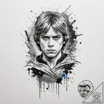 49. trash polka style tattoo of luke skywalke… – tattoo sketch (№1751971484_0, 08.07.2025 10:44) — tattoovalue.net
