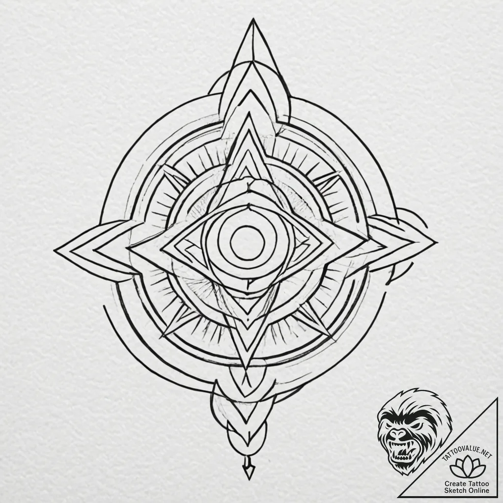 A sketch of the "paimon" sigil from hereditar... - tattoo sketch (№1751972160_0, 08.07.2025 10:56) — tattoovalue.net
