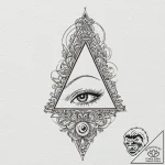 Eye in triangle, tattoo sketch design, on tex… – tattoo sketch (№1751972238_0, 08.07.2025 10:57) — tattoovalue.net