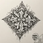 Puzzle, ink illustration for tattoo, studio l… – tattoo sketch (№1751972826_0, 08.07.2025 11:07) — tattoovalue.net