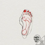 A watercolor sketch of the “foot massage” mon… – tattoo sketch (№1751972910_0, 08.07.2025 11:08) — tattoovalue.net
