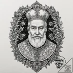 St. nicholas, ink illustration for tattoo, hi… – tattoo sketch (№1751972994_0, 08.07.2025 11:09) — tattoovalue.net