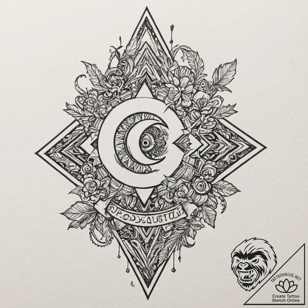 A linework tattoo of the "to be continued" ar... - tattoo sketch (№1751973417_0, 08.07.2025 11:16) — tattoovalue.net