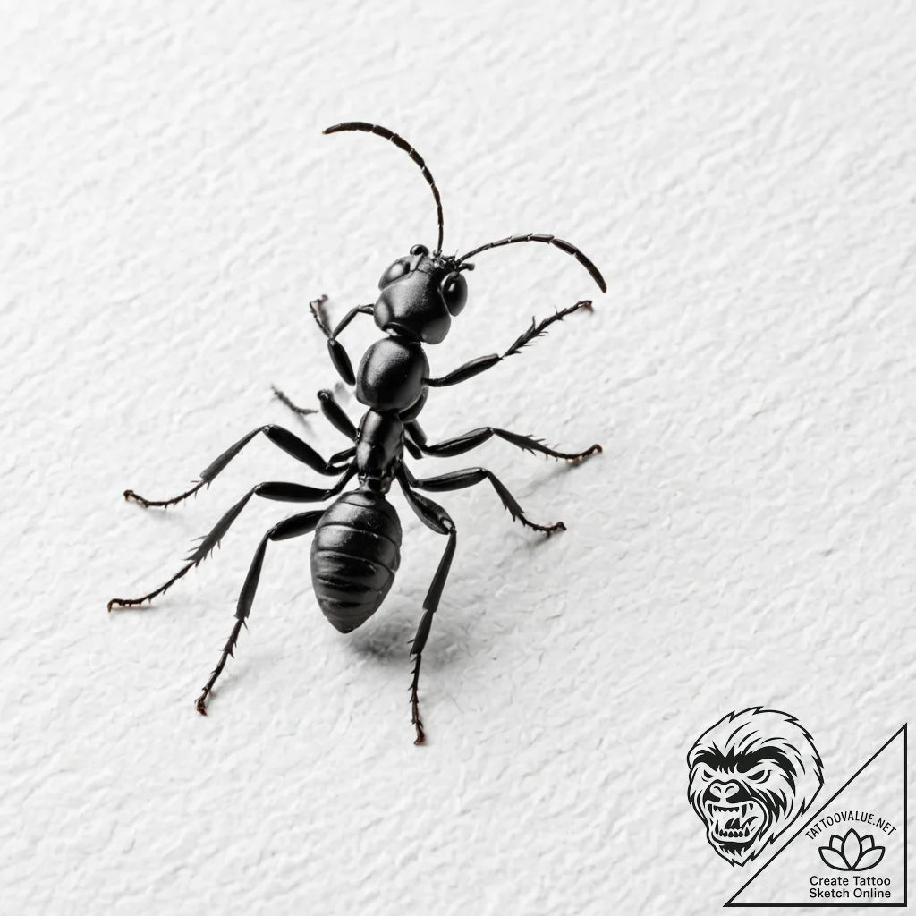 A beautiful, strong ant, working for the good... - tattoo sketch (№1751973784_0, 08.07.2025 11:23) — tattoovalue.net
