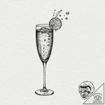 A beautiful, realistic glass of champagne, wi… – tattoo sketch (№1751973859_0, 08.07.2025 11:24) — tattoovalue.net