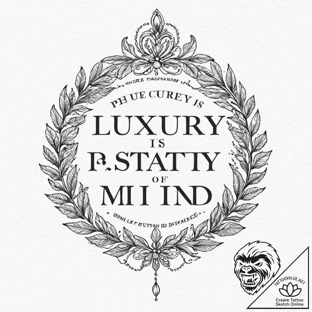 The phrase "luxury is a state of mind" - tattoo sketch (№1751974061_0, 08.07.2025 11:27) — tattoovalue.net