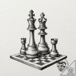 A chess king piece, but it’s trampling the ot… – tattoo sketch (№1751974220_0, 08.07.2025 11:30) — tattoovalue.net