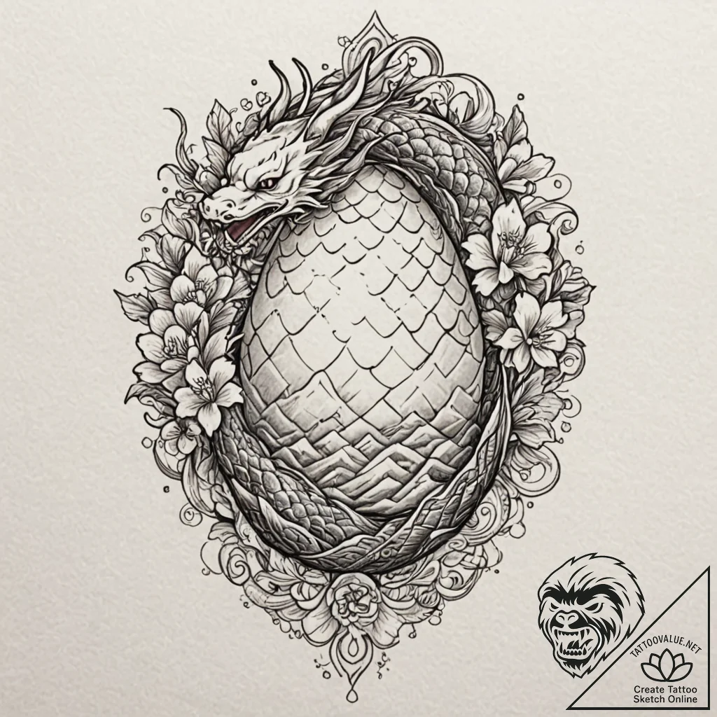 A beautiful, detailed drawing of a faberge eg... - tattoo sketch (№1751975996_0, 08.07.2025 11:59) — tattoovalue.net